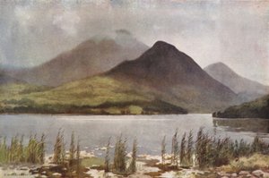 Jezero Bassenthwaite a Skiddaw (barevné lito) od Ernest William Haslehust