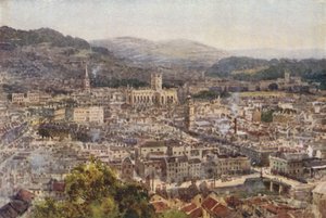 Vana z Beechen Cliff (barevná lito) od Ernest William Haslehust