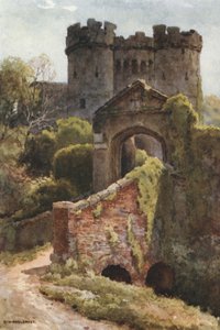 Hrad Carisbrooke (barevné lito) od Ernest William Haslehust