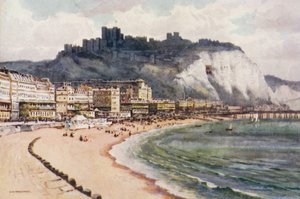 Doverský hrad a Marine Parade (barevné lito) od Ernest William Haslehust