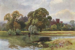 Eton College z Windsoru (barevné lito) od Ernest William Haslehust