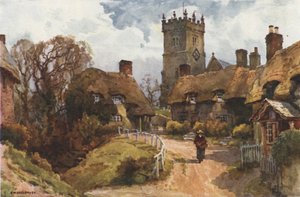 Godshill (barevné lito) od Ernest William Haslehust