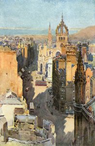 High Street (barevné lito) od Ernest William Haslehust
