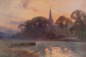 Kostel Nejsvětější Trojice, Stratford-on-Avon (barevné lito) od Ernest William Haslehust