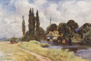Iffley Mill (barevné lito) od Ernest William Haslehust