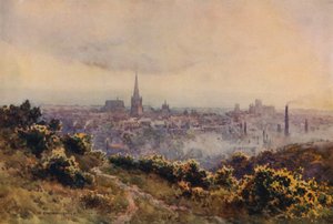 Norwich z Mousehold Heath (barva lito) od Ernest William Haslehust