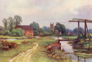 Řeka Temže: Cricklade (barevná litografie) od Ernest William Haslehust