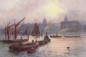 Řeka Temže: (barevná litografie) od Ernest William Haslehust