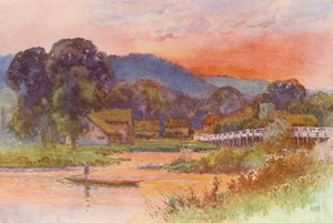Řeka Temže: Streatley (barevná litografie) od Ernest William Haslehust
