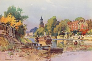 Řeka Temže: Sunbury (barevná litografie) od Ernest William Haslehust
