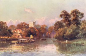Řeka Temže: Twickenham (barevná litografie) od Ernest William Haslehust