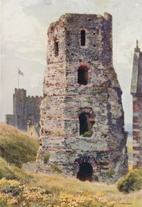 Roman Pharos, hrad Dover (barevné lito) od Ernest William Haslehust