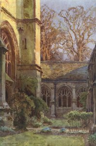 The Cloisters, Winchester College (barevné lito) od Ernest William Haslehust