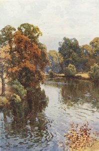 The Dee at Eaton (barevné lito) od Ernest William Haslehust