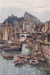 Rybářský přístav, Folkestone (barva litho) od Ernest William Haslehust