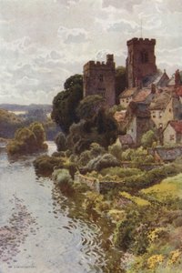 Vesnice starého světa Tanfield (barevné lito) od Ernest William Haslehust