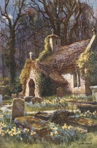 Starý kostel, Bonchurch (barva lito) od Ernest William Haslehust