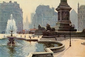 Trafalgarské náměstí (barevné lito) od Ernest William Haslehust
