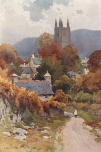 Widecombe on the Moor (barva litho) od Ernest William Haslehust