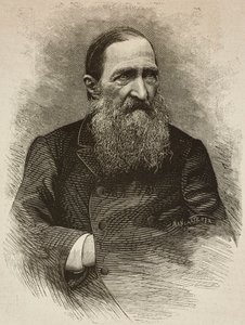 Básník Jozef Ignacy Kraszewski (1812-1887) v Ženevě 19. března, rytina Ernesta Mancatroppy z fotografie Romarolo, z L