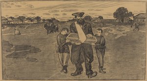 Dětský pohřeb v Rusku, 19061907. od Ernst Barlach