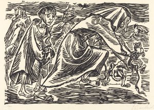 The Dog Catcher, 1919. od Ernst Barlach