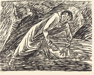 Psací prorok Saint John na Patmosu, 1919. od Ernst Barlach