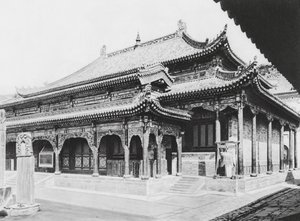 Wu tai shan, Hien tung sze, Shansi, Velká modlitební síň (čb fotografie)
