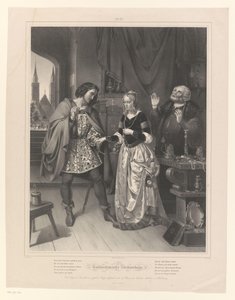 Muž žádá ženu o ruku Goldschmiedův Töchterlein (název na objektu) The Goldsmith