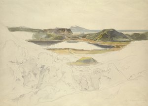 Jezero Agnano (tužka a akvarel na papíře) od Ernst Fries
