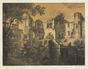 Šest pohledů na hrad Heidelberg: Západní část, 1820.