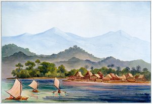 Village, Sumatra, Indonésie, 1906 od Ernst Haeckel