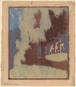 Chestnut Trees in Moonlight, 1904. od Ernst Ludwig Kirchner