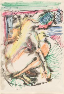 Erna Koupání ve vaně, 19131914. od Ernst Ludwig Kirchner