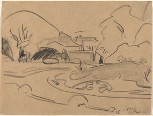 Pěšiny a pavilon v Dresden Grosser Garten, c. 1909. od Ernst Ludwig Kirchner
