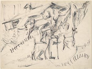 Pastýř koz s kozami, 1917. od Ernst Ludwig Kirchner