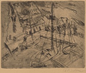 Harbour so Burgstacken, 1913. od Ernst Ludwig Kirchner