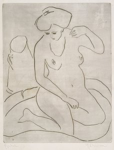 Akt ve vaně s náhrdelníkem. 1909 od Ernst Ludwig Kirchner