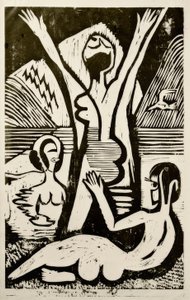 Koupání u jezera od Ernst Ludwig Kirchner