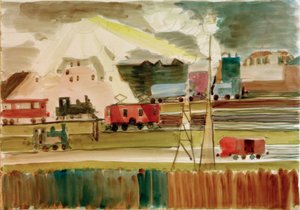 Nádraží, když slunce zapadá od Ernst Ludwig Kirchner