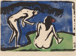 Koupání pár od Ernst Ludwig Kirchner
