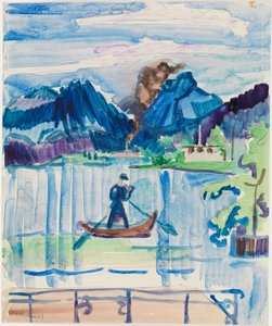 Horské jezero s veslařem od Ernst Ludwig Kirchner