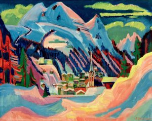Davos v zimě od Ernst Ludwig Kirchner