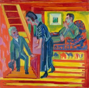 Návštěva - pár a nováček. 1922 od Ernst Ludwig Kirchner