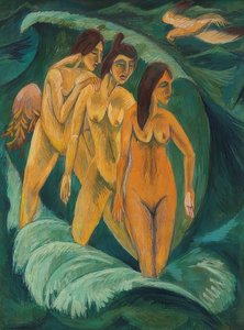 Tři koupající se. 1913 od Ernst Ludwig Kirchner