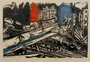 E.L. Kirchner, nadjezdový most Wannseebahn od Ernst Ludwig Kirchner