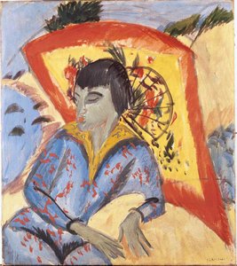 Erna s japonským deštníkem, 1913. od Ernst Ludwig Kirchner