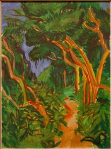 Fehmarnská krajina, lesní cesta od Ernst Ludwig Kirchner