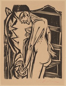 Ženský akt před kabinetem od Ernst Ludwig Kirchner