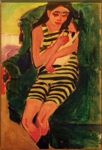 Fränzi s kočkou od Ernst Ludwig Kirchner